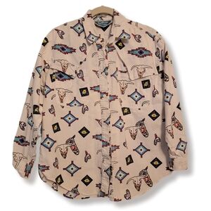 1992 Rodeo Shirt Western Tribal Print By Southwest Canyon